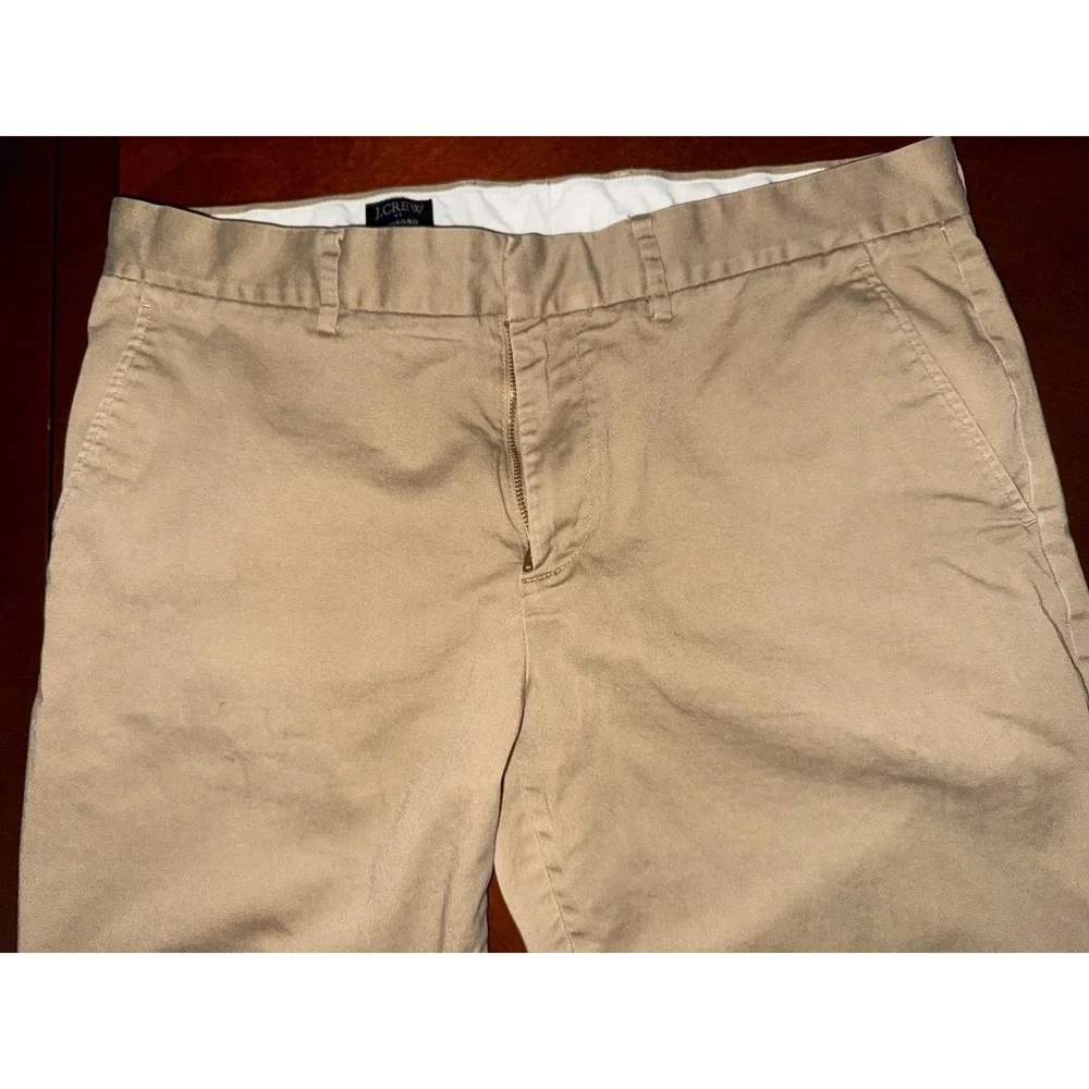 J‎ Crew Bedford Chino Pants Khaki Tan Flat Front Mens Size 34x32 Business Casual